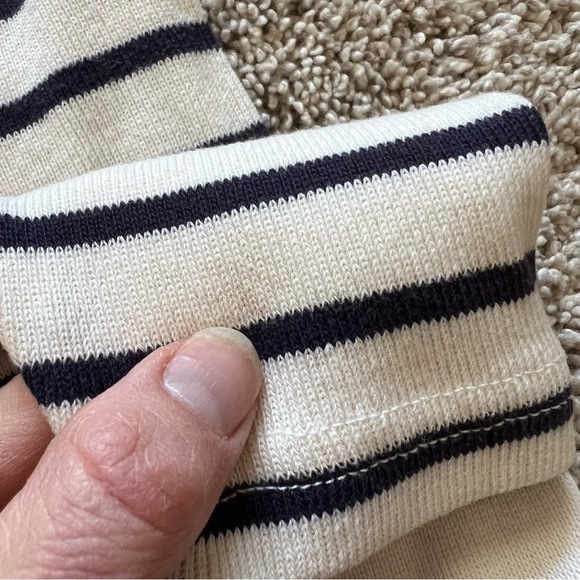 L.L. Bean quarter zip stripe classic top petite small - Picture 7 of 8